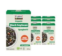 Explore Cuisine Organic Black Soybean Spaghetti - Gluten Free Pasta, High in Protein & Fibre. Low Carbohydrate, Vegan Friendly, Made with One Ingredient (6x200g).