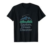 Explore Dream Discover Camping Hiking Mountain Quote T-Shirt