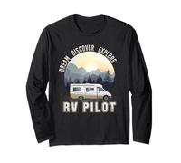 Explore Dream Discover RV Pilot Shirt Accessories RV Camping Long Sleeve T-Shirt
