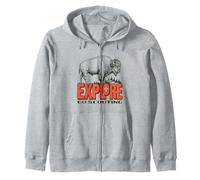 Explore! Go Scouting Bison Outdoor Adventure Cub Scouts BSA Zip Hoodie