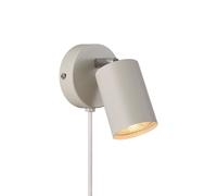Nordlux Explore wall spotlight with cable and plug, GU10, beige