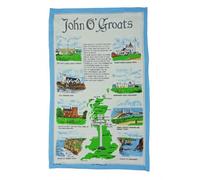 Explore John O Groats : 100% Cotton Tea Towel - Authentic Scottish Design