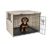 Explore Land 24 inches Dog Crate Cover Durable Polyester Pet Kennel Cover Universal Fit for Wire Dog Crate (Light Tan)