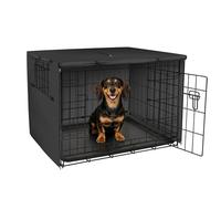 Explore Land 24 inches Dog Crate Cover - Heavy Duty Polyester Pet Kennel Cover Universal Fit for Wire Dog Crate (Black)