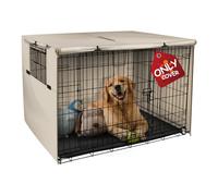 Explore Land 42 inches Dog Crate Cover Durable Polyester Pet Kennel Cover Universal Fit for Wire Dog Crate (Light Tan)