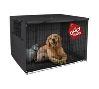 Explore Land 42 inches Dog Crate Cover - Heavy Duty Polyester Pet Kennel Cover Universal Fit for Wire Dog Crate (Black)
