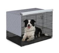Explore Land Breathable Dog Crate Cover - 4 Sides Mesh Ventilation,Basic Pet Kennel Cover, All Sides Open, Universal Fit for 1 2 3 Doors 48 inches Wire Dog Crate （Continuous Broken Line）