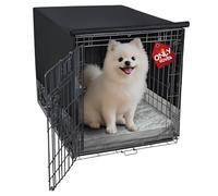 Explore Land Breathable Dog Crate Cover - 4 Sides Mesh Ventilation, Pet Kennel Cover, All Sides Open, Universal Fit for 1 2 3 Doors 24 inches Wire Dog Crate
