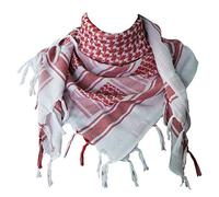 Explore Land Cotton Military Shemagh Tactical Desert Keffiyeh Scarf Wrap Red and White