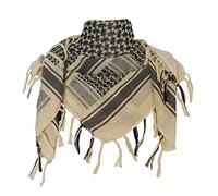 Explore Land Cotton Shemagh Keffiyeh Tactical Desert Military Scarf Neck Head Wrap with Tassel for Men Women Tan 41 x 43 inches (105 x 110 cm)