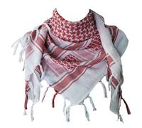 Explore Land Cotton Shemagh Keffiyeh Tactical Desert Military Scarf Neck Head Wrap with Tassel for Men Women Red and White 41 x 43 inches (105 x 110 cm)