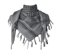 Explore Land Cotton Shemagh Keffiyeh Tactical Desert Military Scarf Neck Head Wrap with Tassel for Men Women Gray 41 x 43 inches (105 x 110 cm)