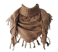 Explore Land Cotton Shemagh Keffiyeh Tactical Desert Military Scarf Neck Head Wrap with Tassel for Men Women Sand 41 x 43 inches (105 x 110 cm)