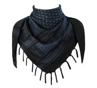Explore Land Cotton Shemagh Keffiyeh Tactical Desert Military Scarf Neck Head Wrap with Tassel for Men Women Black and Blue 41 x 43 inches (105 x 110 cm)