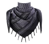 Explore Land Cotton Shemagh Tactical Desert Scarf Wrap, Black and Shark Purple, One Size