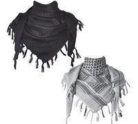 Explore Land Cotton Shemagh Tactical Desert Scarf Wrap, Black, Gray, One size