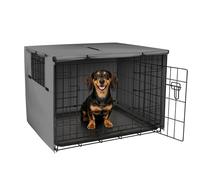 Explore Land Dog Crate Cover Durable - Polyester Pet Kennel Cover Universal Fit for 24-48 inches Wire Dog Crate (24 Inch (Pack of 1), Grey Cover)