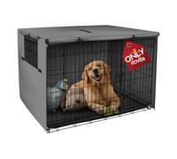 Explore Land Dog Crate Cover Durable - Polyester Pet Kennel Cover Universal Fit for 24-48 inches Wire Dog Crate (42 Inch (Pack of 1), Grey Cover)