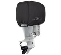 Explore Land Outboard Motor Cover - Waterproof 600D Heavy Duty Boat Engine Hood Covers - Fit for Motor up to 25 HP, Black