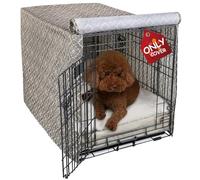 Explore Land Pattern Dog Crate Cover for 54 Inches Wire Cage, Heavy-Duty Polyester 1 2 3 Doors Standard Metal Pet Kennel Enclosure (Vintage Violet)