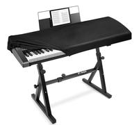 Explore Land Premium Keyboard Dust Cover with Music Stand Opening - Stretchy Leather Protector for 61-88 Keys Digital Electronic Piano (Black, 61)