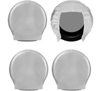 Explore Land Tire Covers 4 Pack - Tough Tire Wheel Protector for Truck, SUV, Trailer, Camper, RV - Universal Fits Tire Diameters 26-28.75 inches Black & Gray