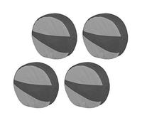 Explore Land Tire Covers 4 Pack - Tough Tire Wheel Protector For Truck, SUV, Trailer, Camper, RV - Universal Fits Tire Diameters 23-25.75 inches (Black & Gray)