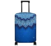 Explore Land Travel Luggage Cover Air Approve Suitcase Protector Fits 18-32 Inches Case, Blue Violets, L, Blue Violets