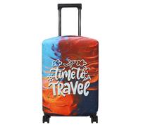 Explore Land Travel Luggage Cover Air Approve Suitcase Protector Fits 18-32 Inches Case, Time to Travel, Small