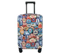 Explore Land Travel Luggage Cover Suitcase Protector Fits 18-22 Inch Luggage (Landmark Sticker, S)