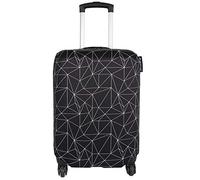 Explore Land Travel Luggage Cover Suitcase Protector Fits 23-26 Inch Luggage (Black Polygonal, M)