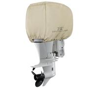 Explore Land Waterproof 600D Heavy Duty Outboard Motor Cover - Full Size Boat Engine Covers Fit for Motor 25-50 HP Tan