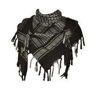Explore Land WIAONE Cotton Shemagh Tactical Desert Scarf Wrap, Black and Tan, One Size