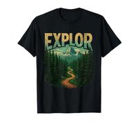 Explore Nature Trail Scenic Mountain Forest Art T-Shirt