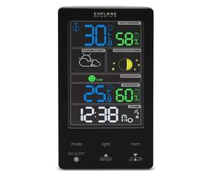Explore Scientific Digital Weather Station Black LCD Color Display
