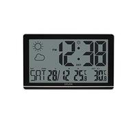 Explore Scientific Jumbo Radio Controlled Wall Clock with Weather Forecast, Black, Extra Large