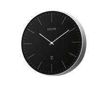 Explore Scientific RAC1001 Wall Clock diameter 25 cm, Radio Controlled, Precise Movement, No Adjustment, Contemporary Design, No Numbers, Metal, Black