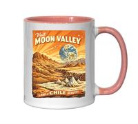 Explore Stunning Landscapes in Moon Valley Ceramic Tea Coffee Mug Pink