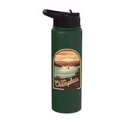 Explore The Beauty of Lake Champlain Through Stunning Scenic Stainless Steel Insulated Water Bottle