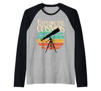 Explore the Cosmos Telescope Retro Astronomy Raglan Baseball Tee