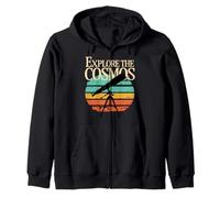 Explore the Cosmos Telescope Retro Astronomy Zip Hoodie
