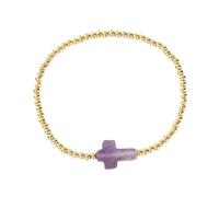 Explore the design with gold beads and elastic cord for fashion forward looking for style and spirituality
