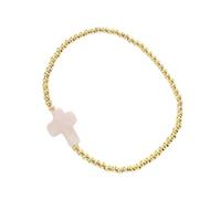 Explore the design with gold beads and elastic cord for fashion forward looking for style and spirituality