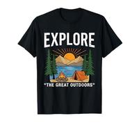 Explore The Great Outdoors Hiking Campint Tent Nature Lover T-Shirt