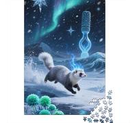 Explore The Intricate Beauty of Ferret - Engaging 1000 Piece Wooden Puzzle for Adults - Perfect for Family Bonding Time