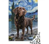 Explore The Intricate Beauty of Golden Retriever - Engaging 1000 Piece Wooden Puzzle for Adults - Perfect for Family Bonding Time