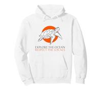 Explore The Ocean Respect The Locals (Turtle Graphic) Pullover Hoodie