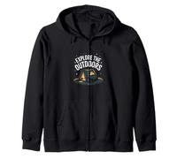 Explore The Outdoors Camping Adventure Nature Zip Hoodie