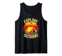 Explore The Outdoors Retro Camping Tent Hiking Tank Top