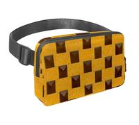 Explore The Outdoors with Confidence, Our Adjustable Crossbody Bag is your Ideal Travel Waist Pack, Yellow Checkerboard Pattern